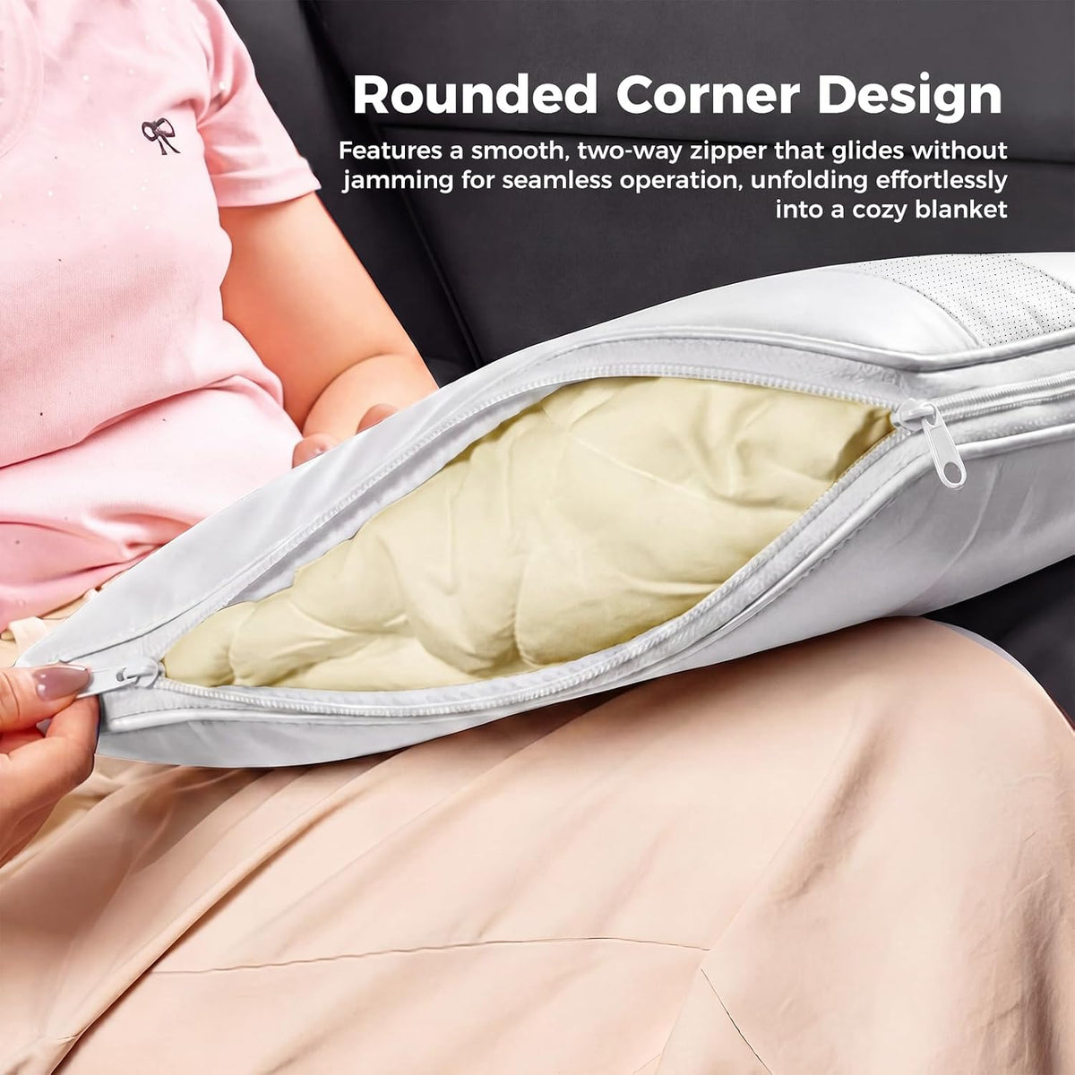 3 in 1 Lumbar Support Pillow Hugging Pillow with Blanket for Tesla