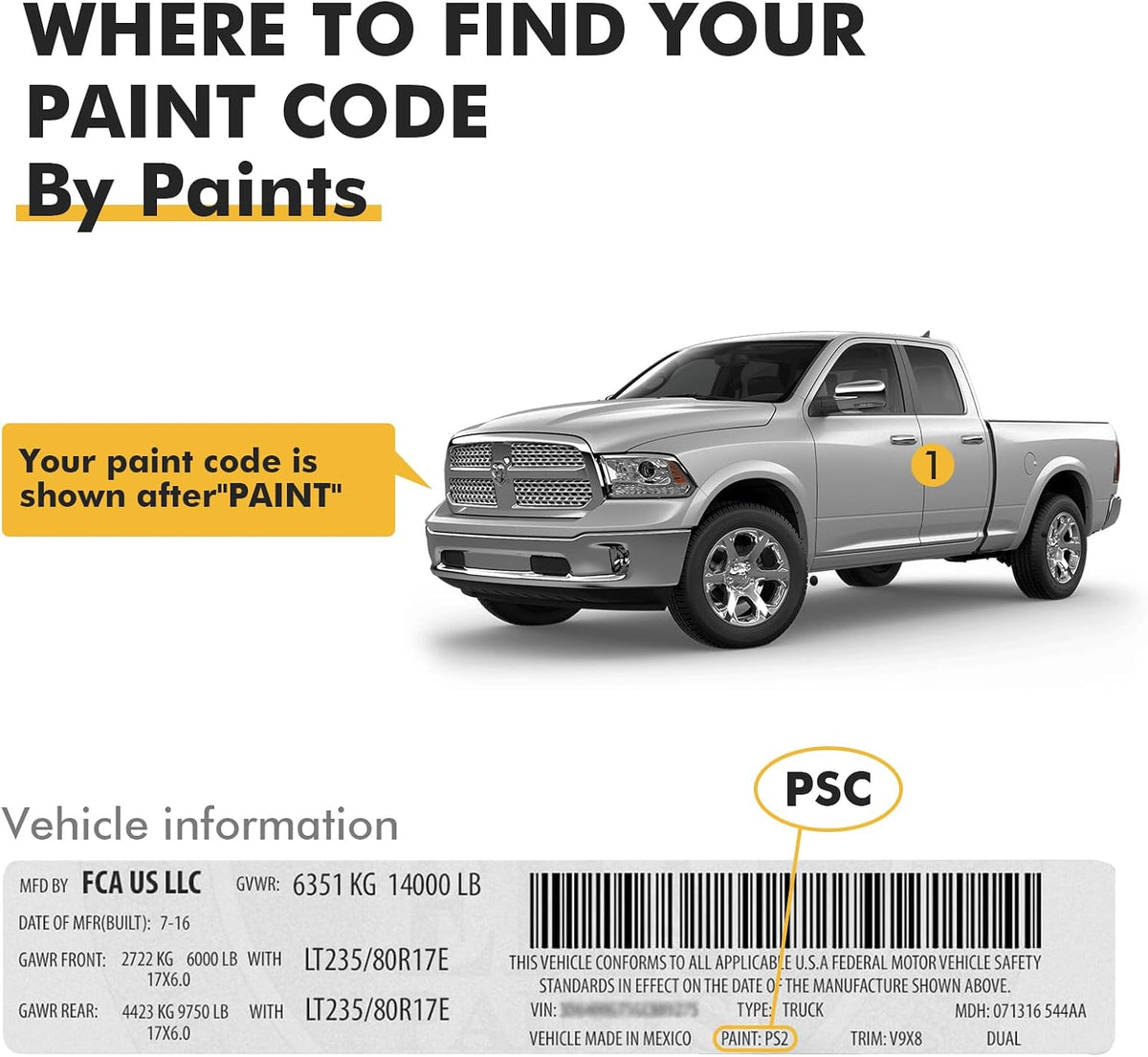 (Bright Silver (PS2/WS2) Car Touch Up Paint for Dodge Ram