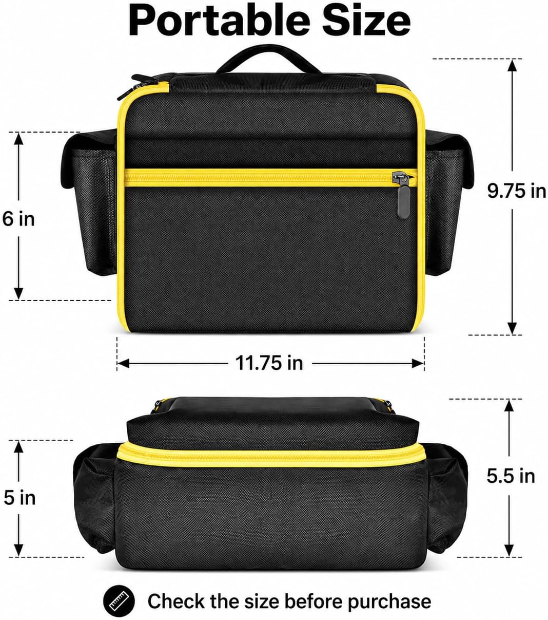 Air Compressor Bag Case Compatible with DEWALT 20V MAX Tire Inflator DCC020IB, Portable Storage Carrying Organizer for Air Pump,Battery Pack, Charger and Accessories (Bag Only)