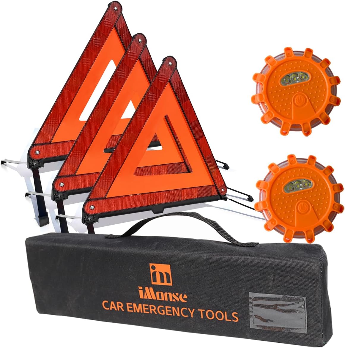 Emergency Roadside Reflective Triangles Warning Safety Kit for car