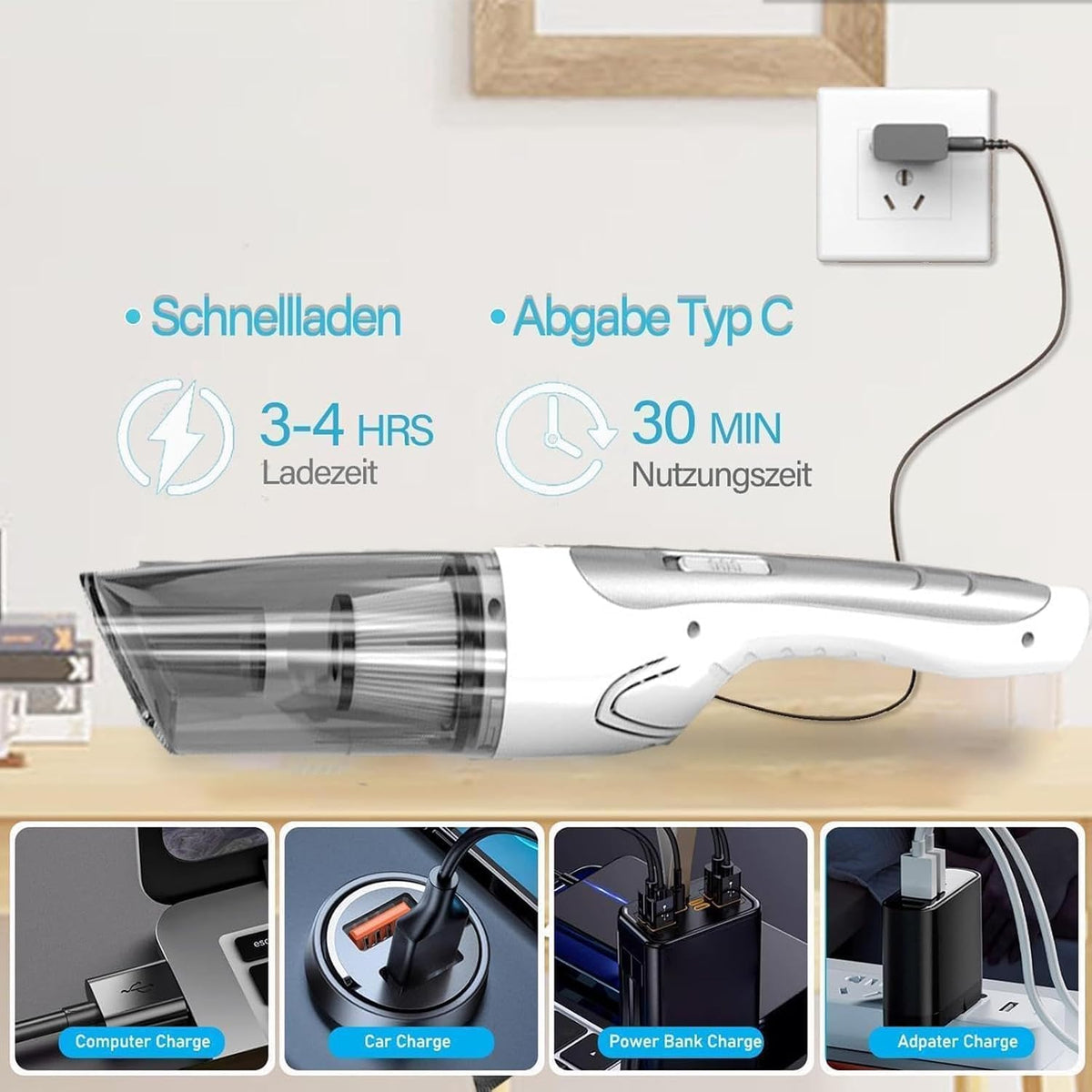 Rechargeable Handheld Cordless Vacuum Cleaner Home Car Cleaning Tools