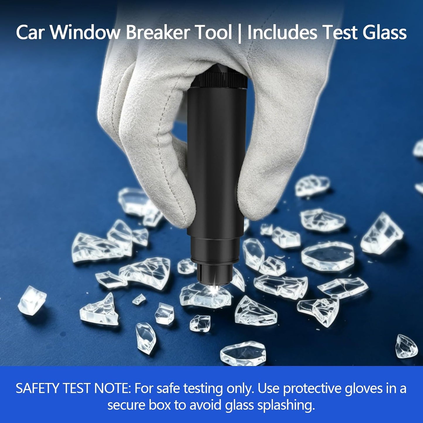 3-Pack Car Window Breaker and Seatbelt Cutter, Spring-Loaded Emergency Escape Tool, Glass Breaker for Underwater Use, 4 Car Door Shock Pads Included