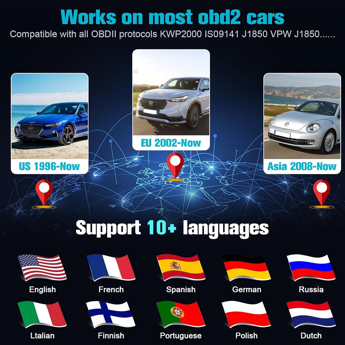 OBD2 Scanner Ease Setup Plug-Play: Clear Reset Engine Error Code