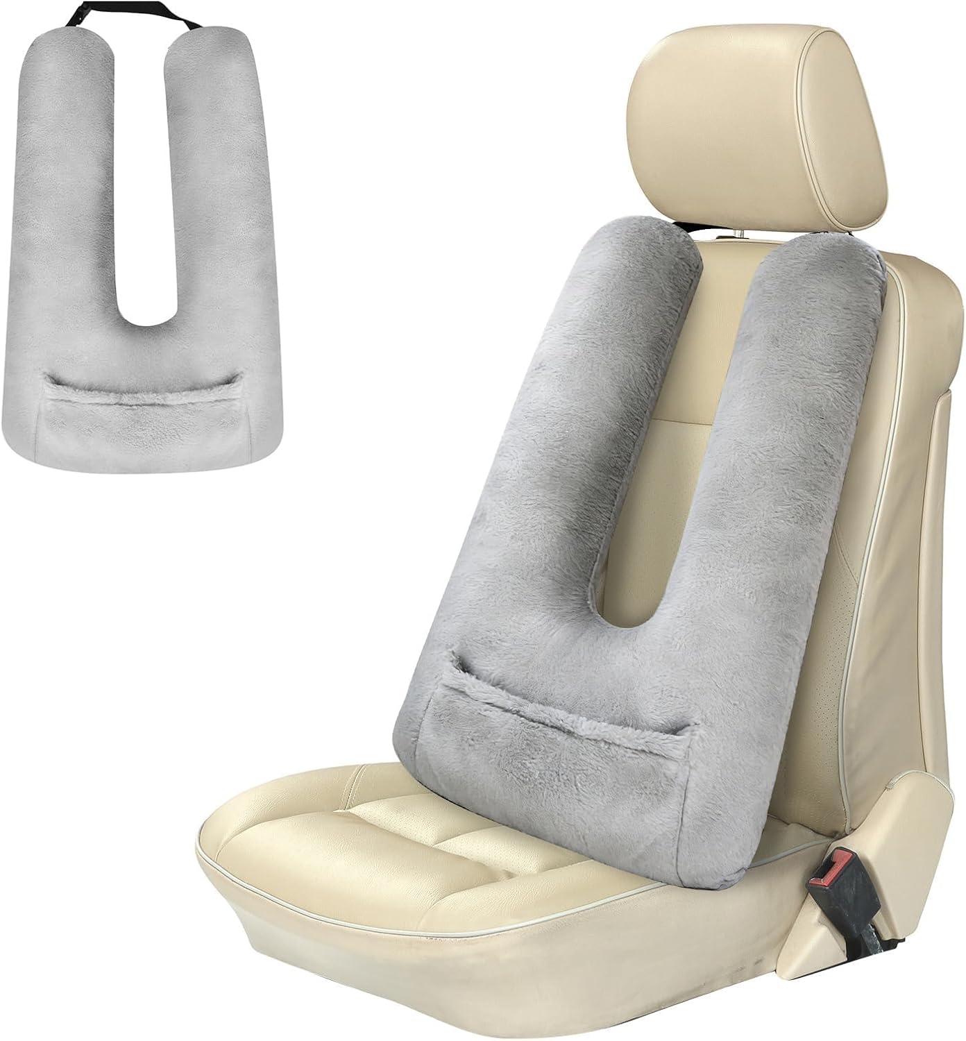 Car Pillow for Kids & Adults, U-Shaped Soft Car Travel Pillow for Sleeping, Head & Neck Support Pillow for Car Seat, Ideal for Road Trips and Long Car Rides, Pink