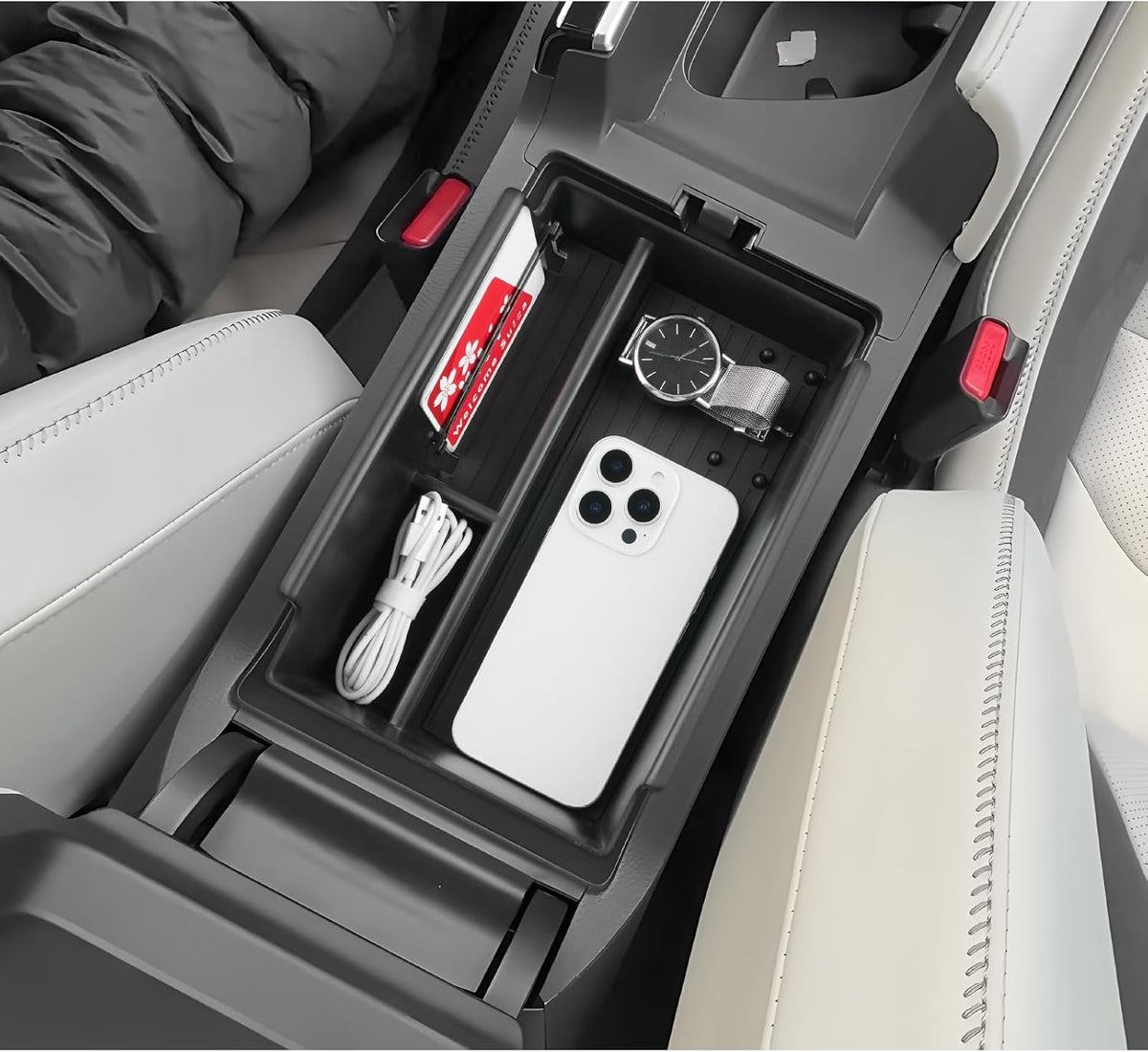 LUWU 2024 A cura RDX Center Console Organizer for 2019 2020 2021 2022 2023 2024 A cura RDX Accessories Armrest Console Storage Box Insert Tray ABS Material Black