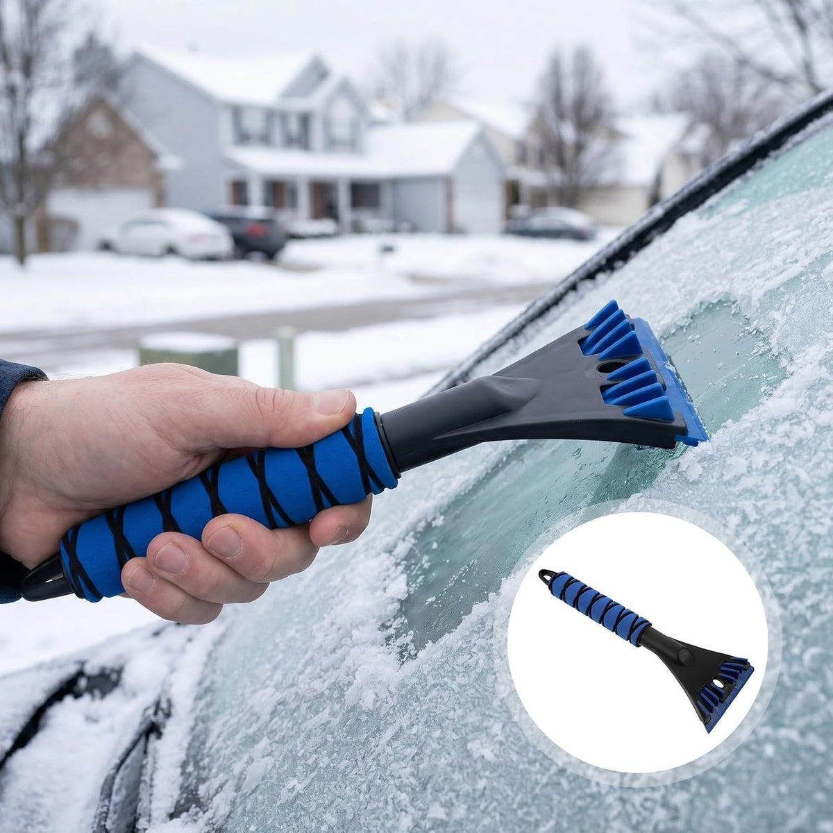 Car Windshield Ice Scraper Tool with Foam Handle and PP Body