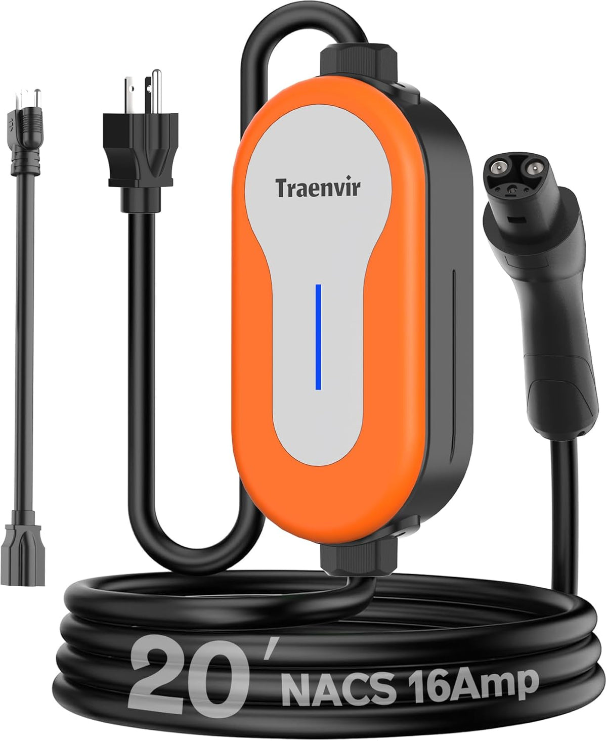 Portable EV Charger Level 2, 40Amp EV Charger for All SAE J1772 EVs, 9.6KW