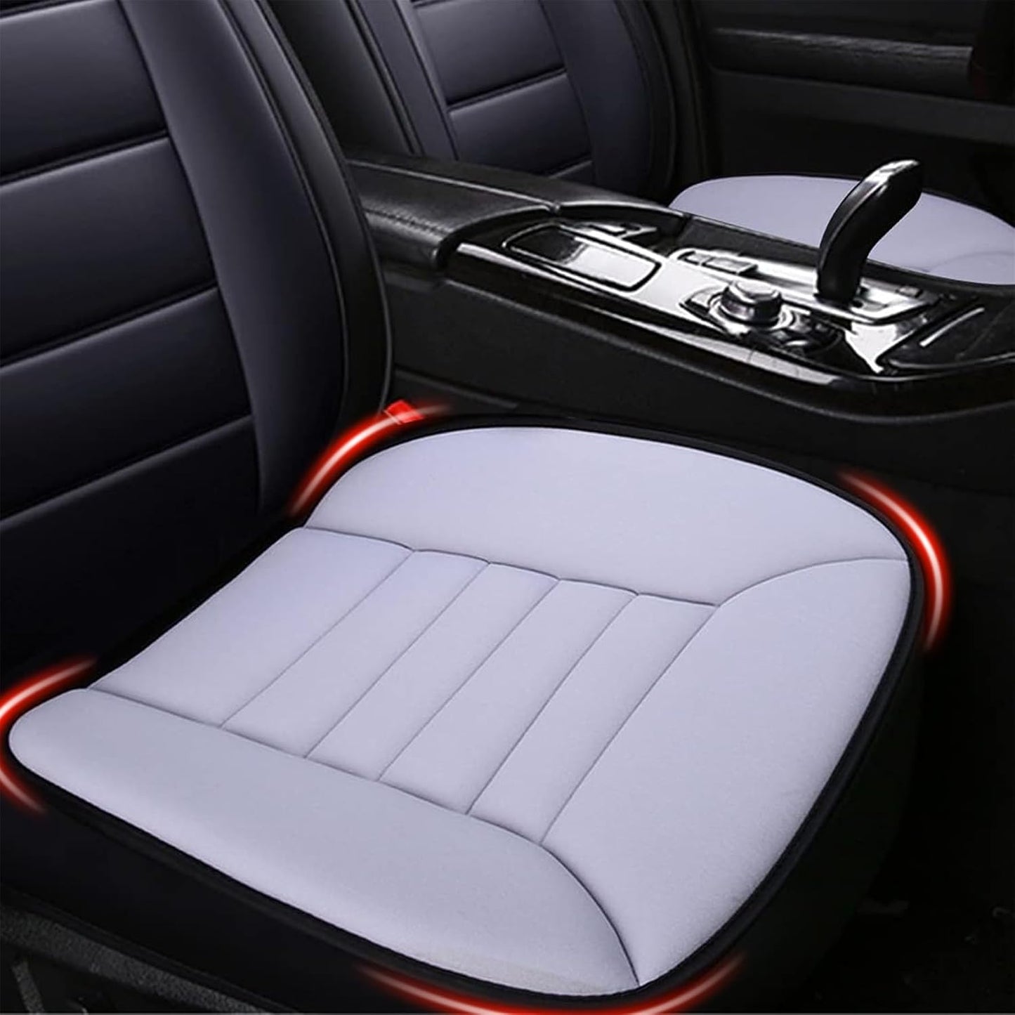 MYFAMIREA Car Seat Cushion Pad 1.2" Thick Comfort Seat Protector for Car Driver Seat Office Chair Home Use Memory Foam Seat Cushion with Non Slip Bottom, 20'' x 18.5'', Dark Gray