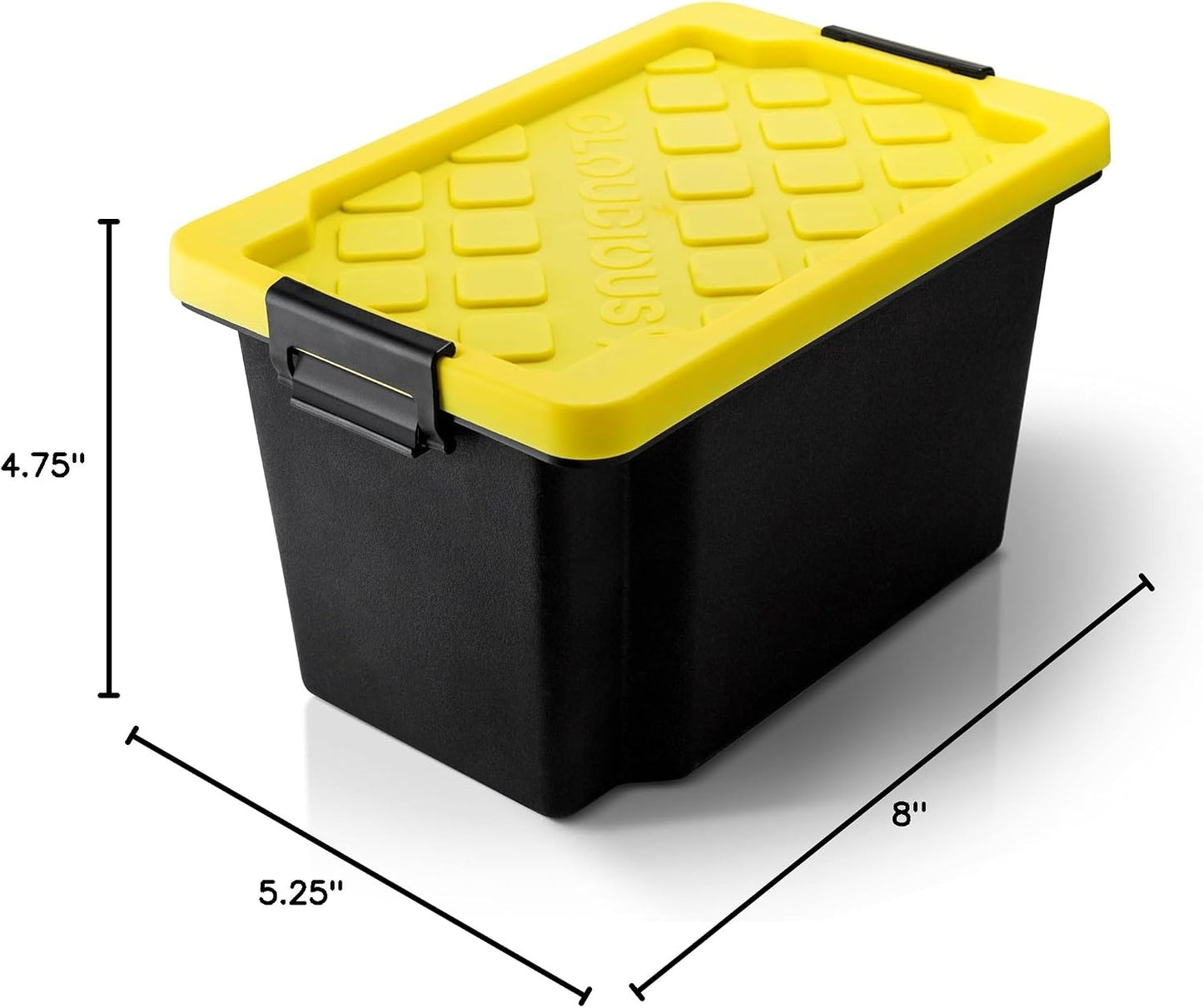 Stash9 Mini Tabletop Tote Storage Container Bins Carbon Filter Smell Proof Pack, Airtight silicone Seal and Two-Way Humidity Pack Slots Stackable Plastic Black Base Containers Stash Box Bin