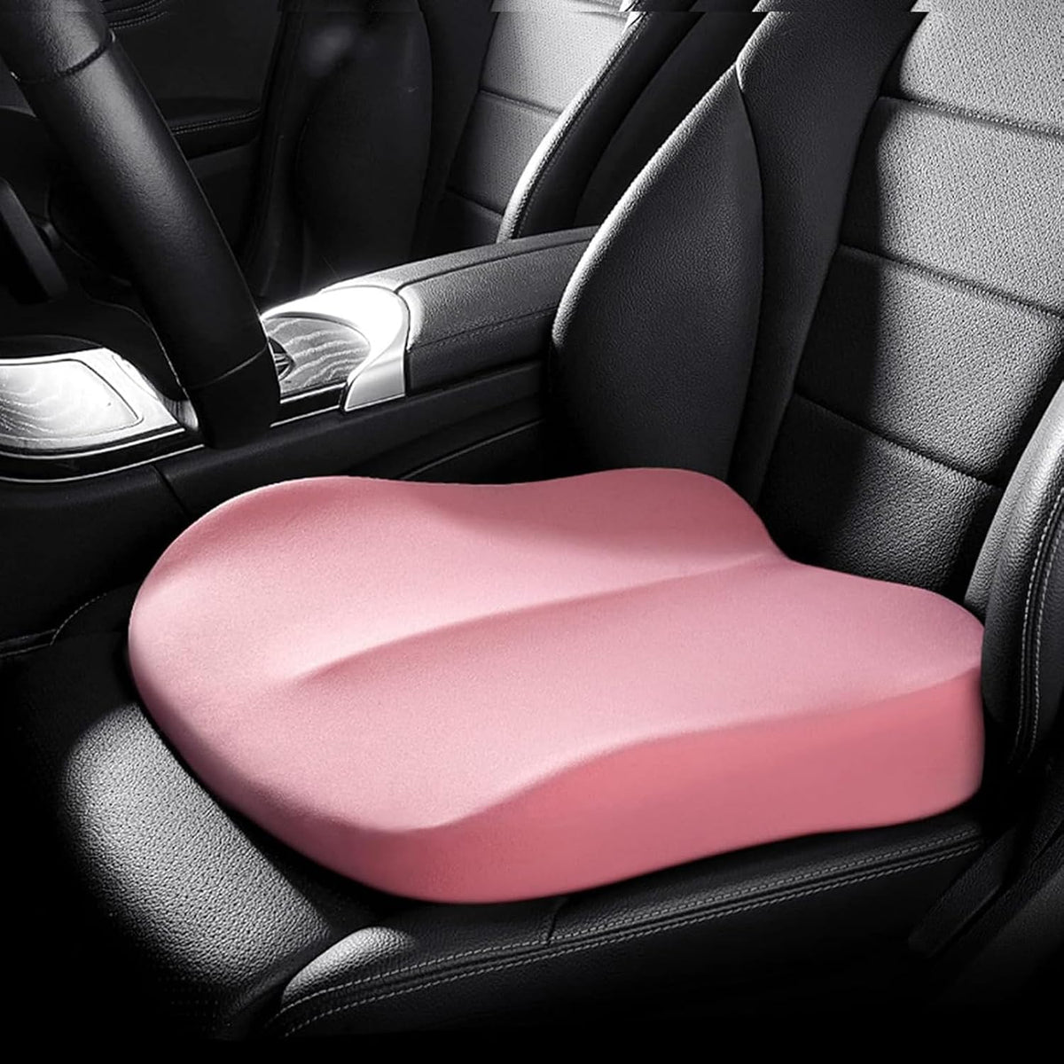 Wedge Car Seat Cushions for Driving, Adult Booster Seat Cushion for Car Truck Driver, Memory Foam Butt Cushion for Office Chair Wheelchair Home, Mesh Black