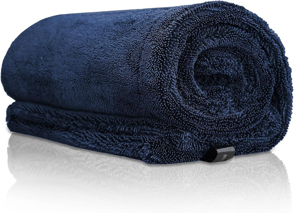 2-Pack 1500GSM Microfiber Drying Towel for Car 24"x36" & 11.8"x11.8"(Blue)