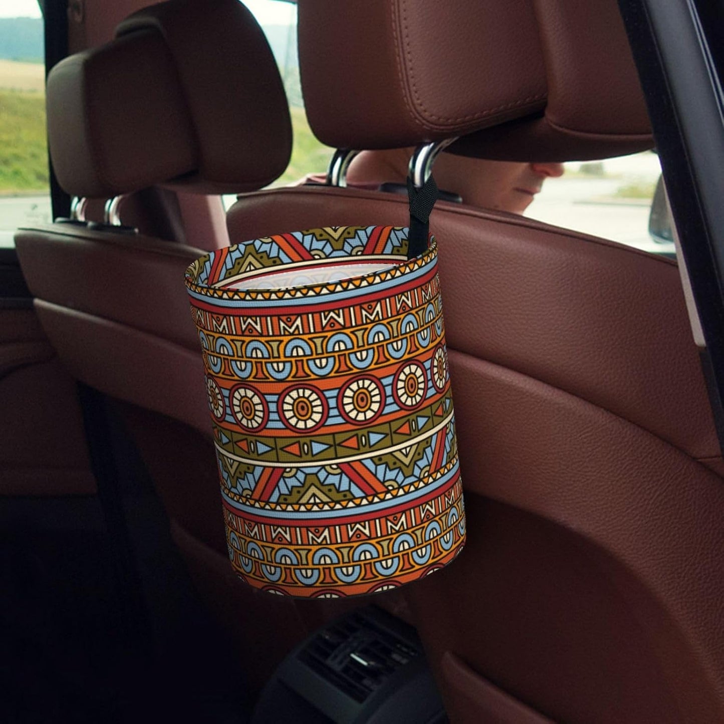Heart Car Trash Can,Car Accessories Waterproof Car Organizer Foldable Portable Trash Bin Can Be Hung on The Back Seat Garbage Can for Various Cars