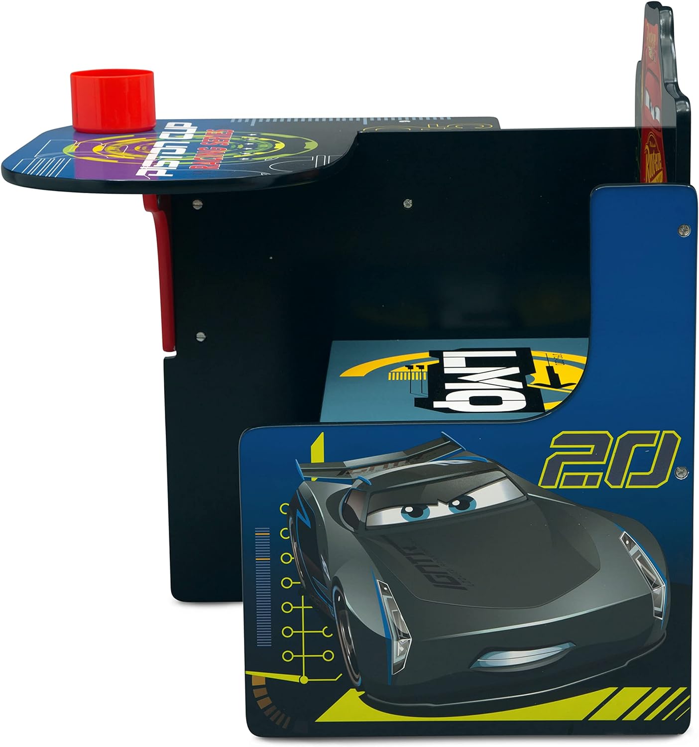 Delta Children Chair Desk With Storage Bin, Disney/Pixar Cars | Kids Chair Desk Includes Fabric Storage Bin and Cup Holder, Low to the Ground for Easy Access, Ideal for Toddlers/Kids Age 3+
