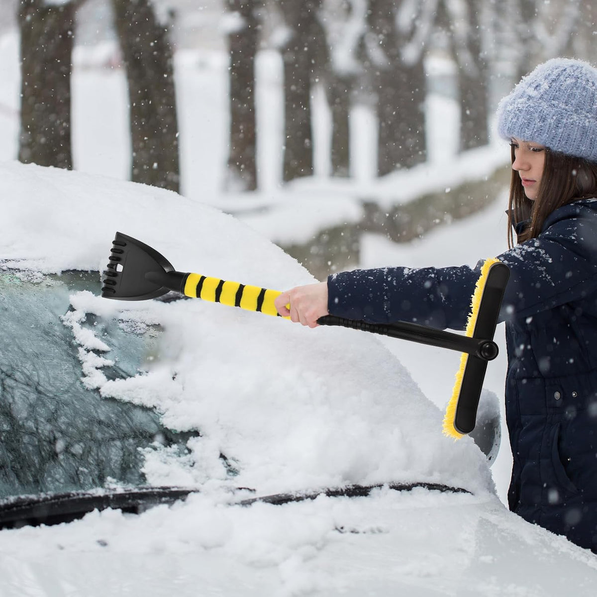 Luxshiny Ice Scraper Snow Brush for Car Winter Snow Removal Tool