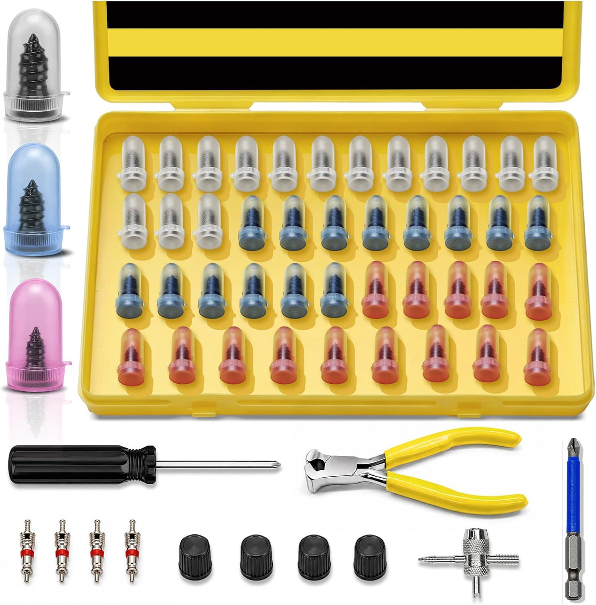 AUTOWN Tire Repair Kit with Tire Plug Screw Type, Heavy Duty Emergency Tool