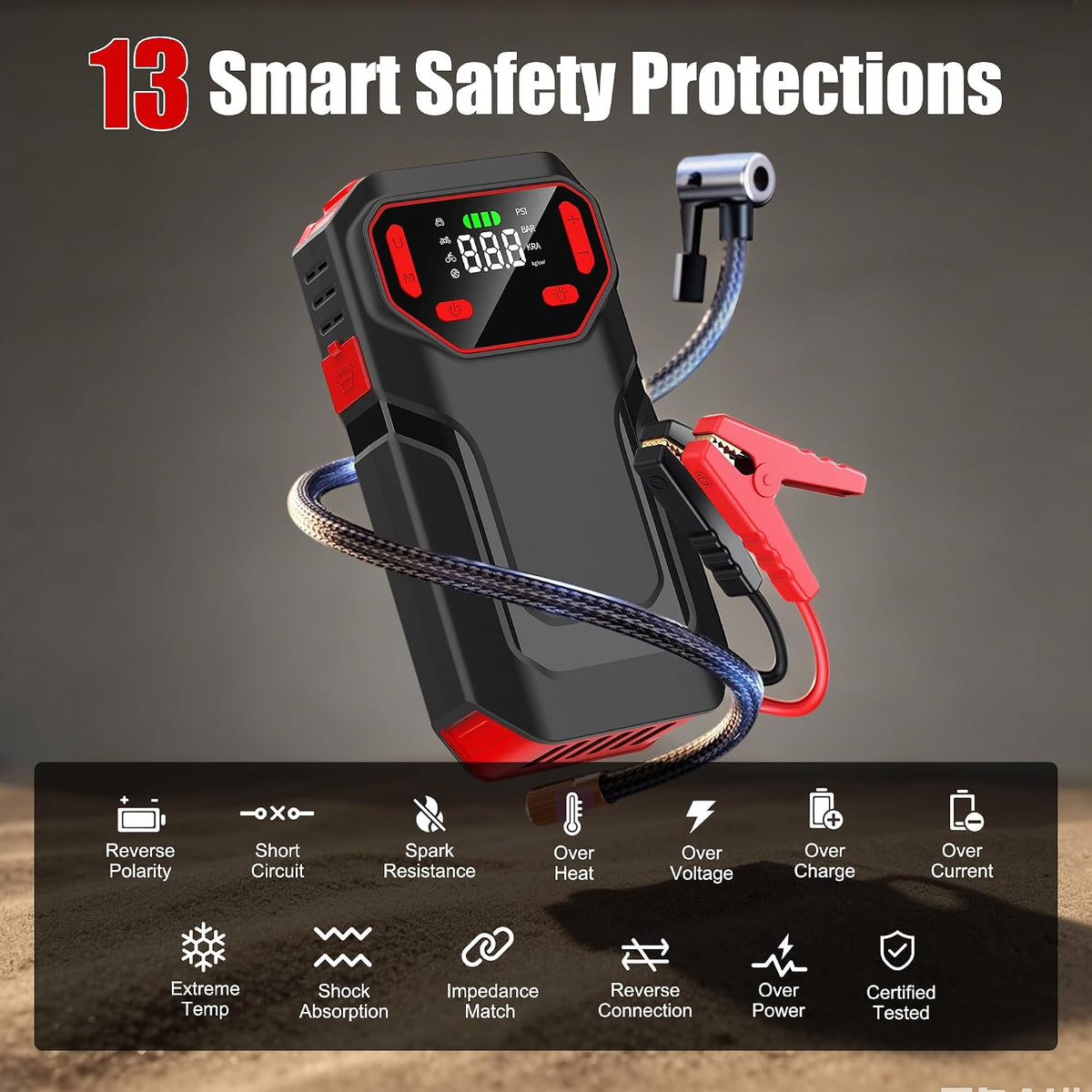 Car Jump Starter 2000A with Air Compressor