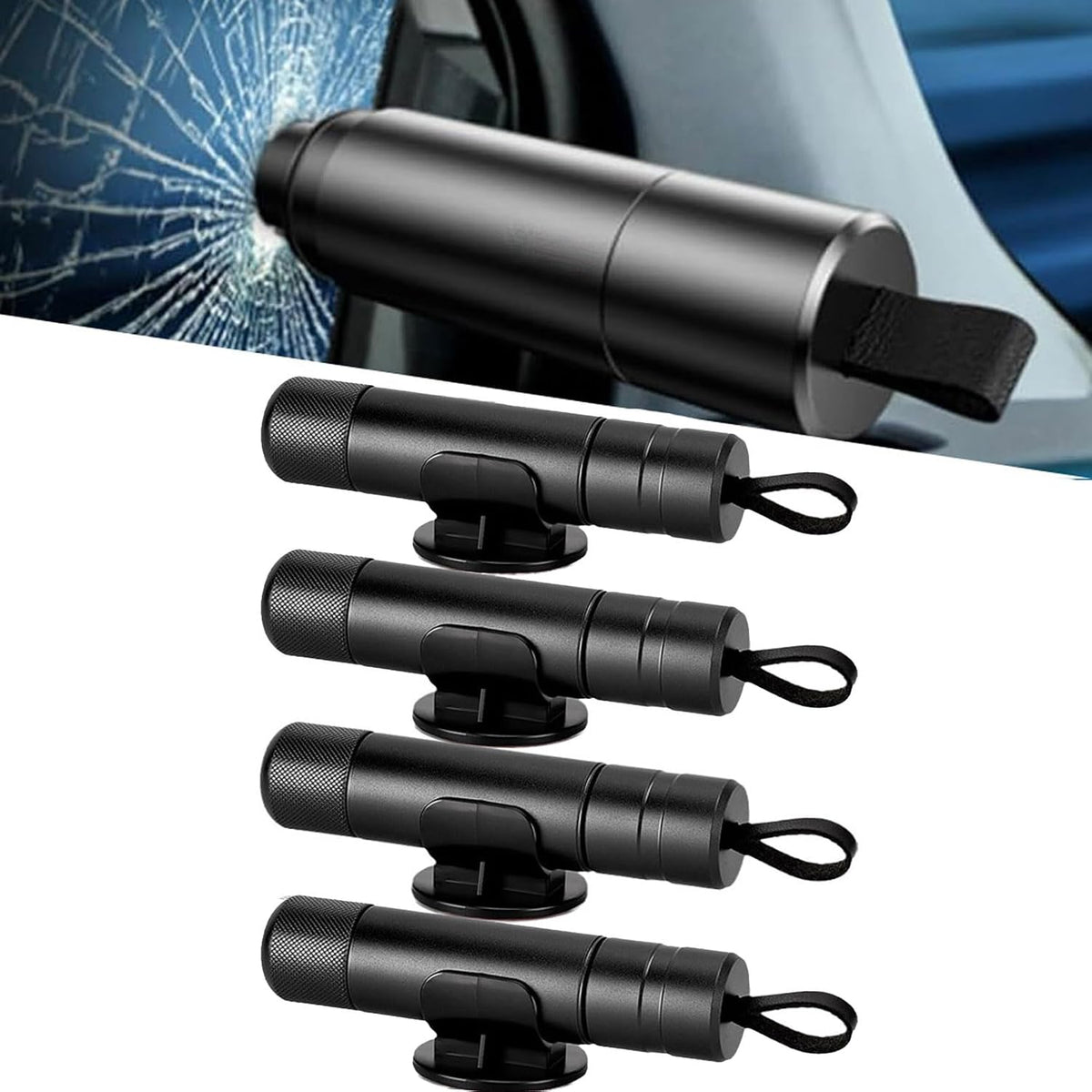 4Pcs Car Escape Tool and Seatbelt Cutter, Seat Belt Cutter and Glass Breaker, for Land and Underwater (4Pcs Mix)