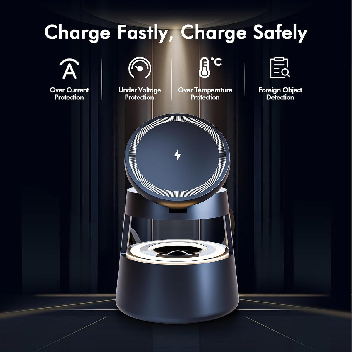5-in-1 Magnetic Wireless Charger Station with Bluetooth Speakers