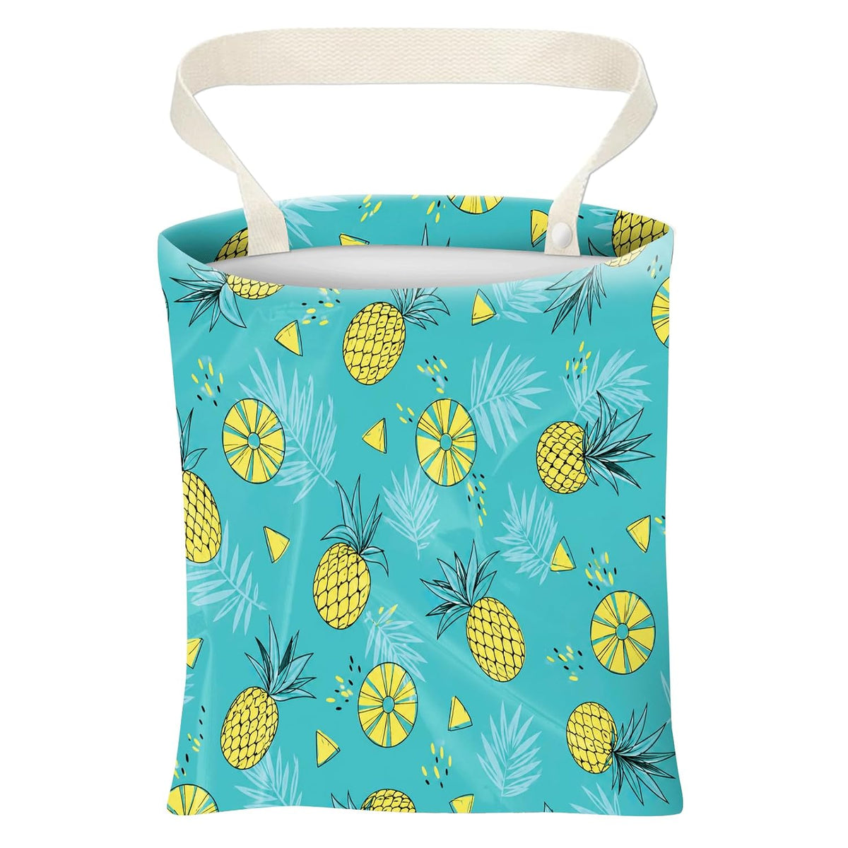 Car Trash Can, Cute Car Trash Bag, Hanging Car Organizer and Storage Bag, Trash Bin for Car Accessories, Vehicle, Travelling, Camping Cute Green Floral