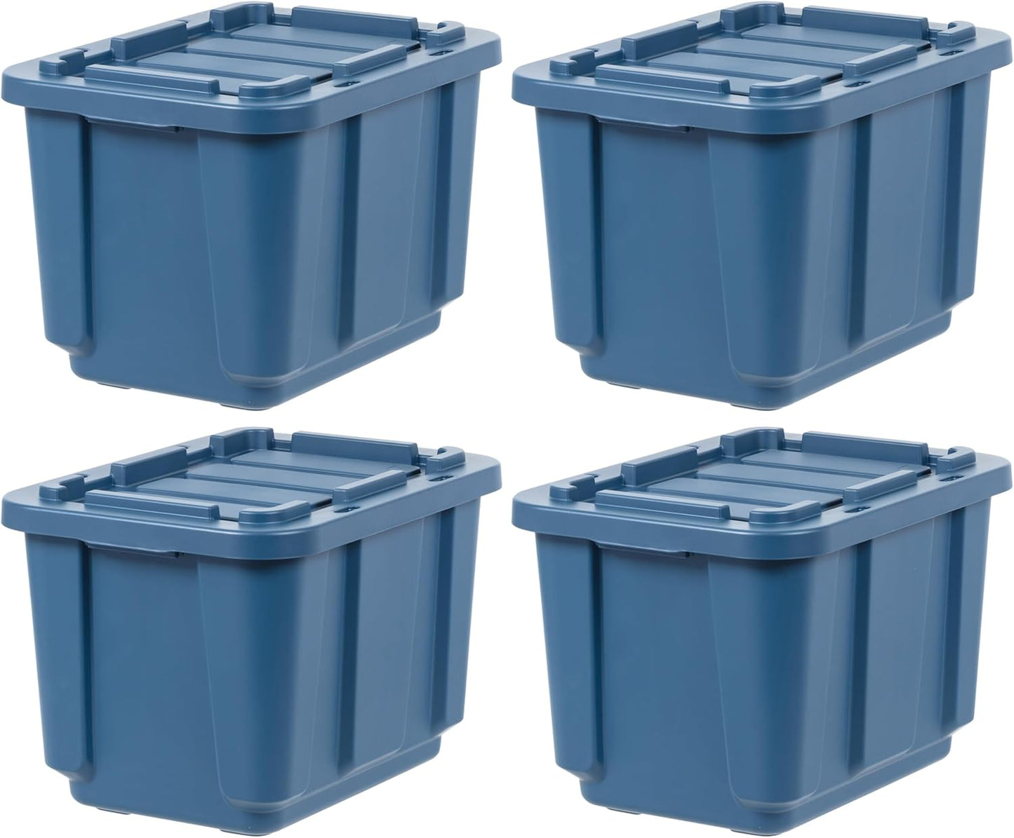IRIS USA 4-Pack 12 Gallon Storage Bins with Lids |Made in USA| Heavy Duty Plastic Tote Containers for Seasonal Organization, Large - Green/Red