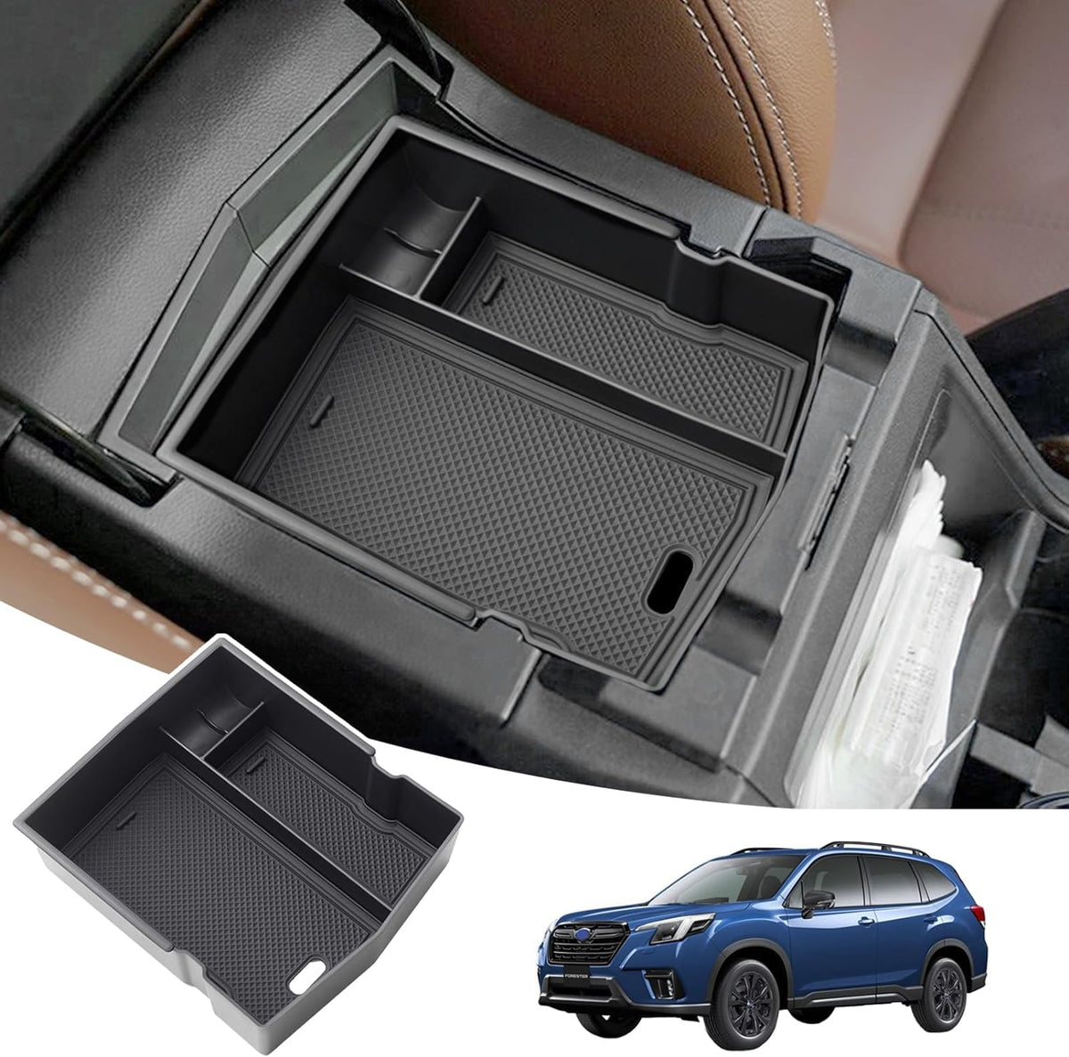 JKCOVER Center Console Organizer Compatible with 2025 2026 Subaru Forester