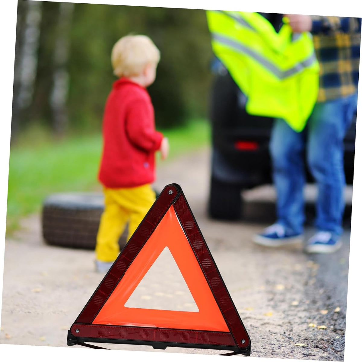 OUNONA Reflective Triangle Warning Sign Kit for Car Roadside Safety 3 Pack
