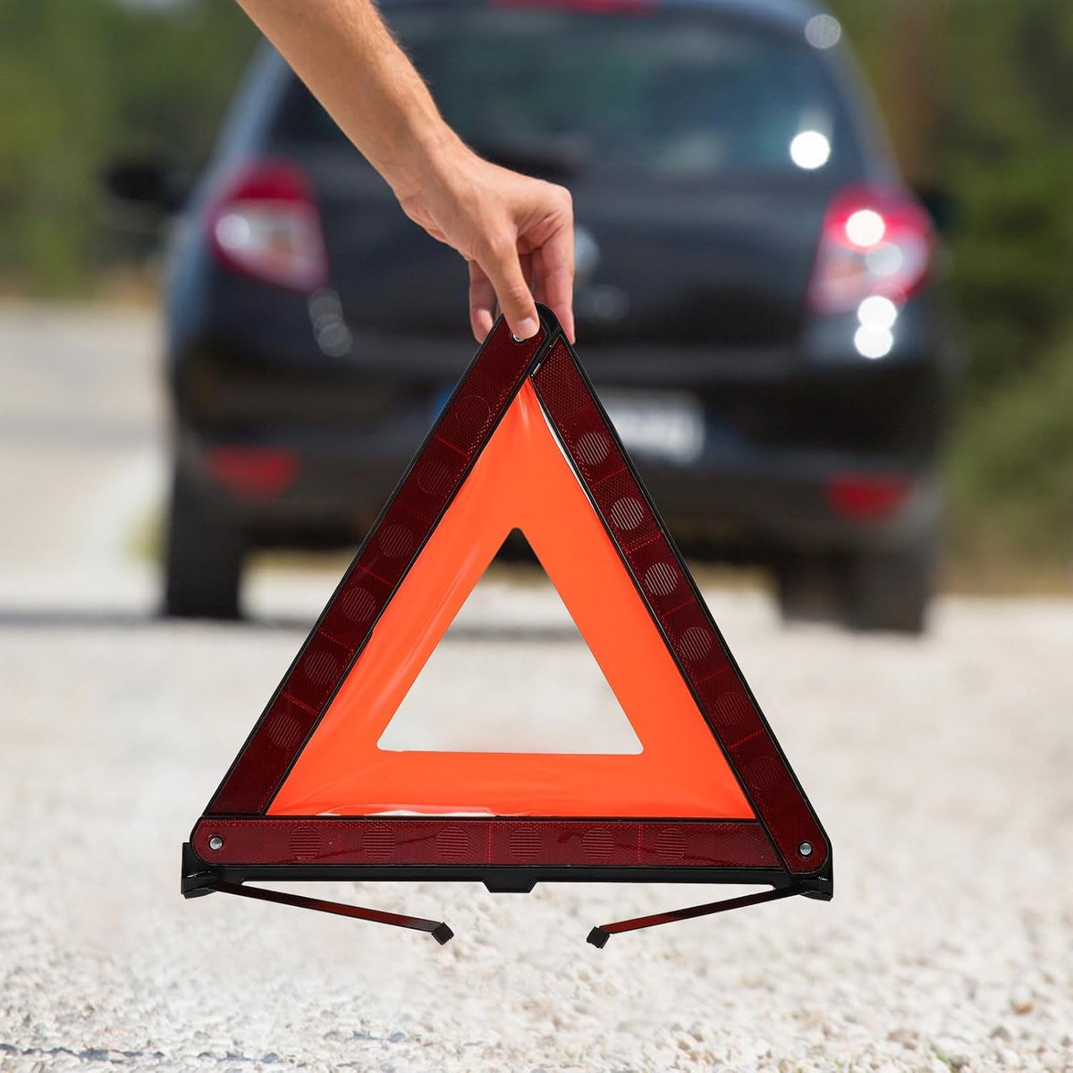 3 Pcs Red Reflective Triangle Warning Sign Foldable