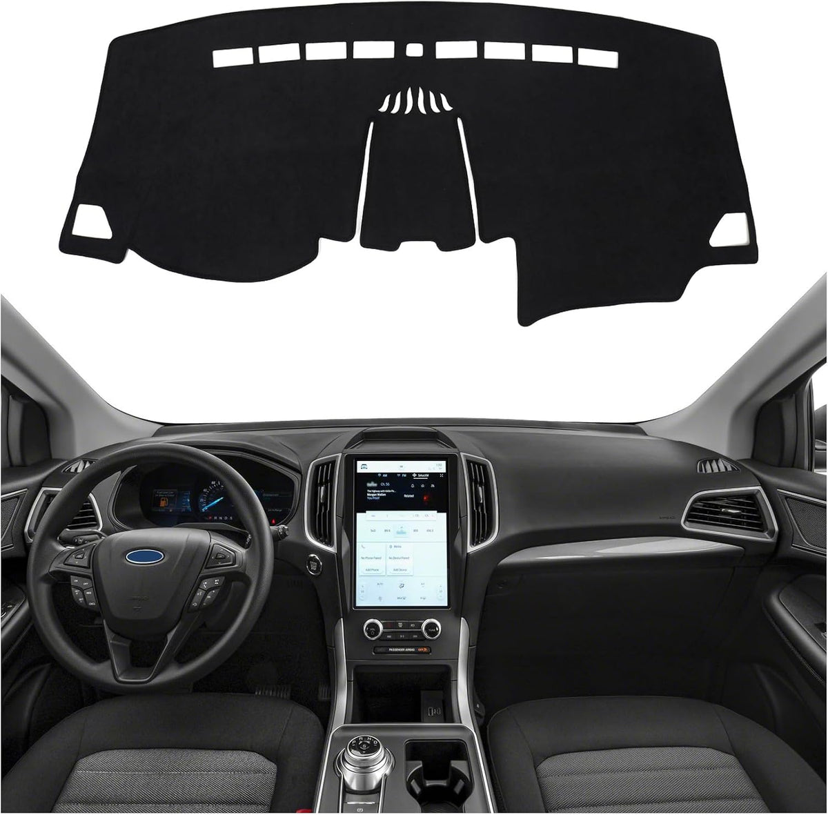 BIBLOZ Dash Cover Mat for Mercedes Benz 2020-2024 2025 2026 GLE Model GLE350 GLE450 GLE450e GLE580 GLE53 GLE63 Accessories Black Flannel Interior Trim Car Dashboard UV Sun (No HUD)