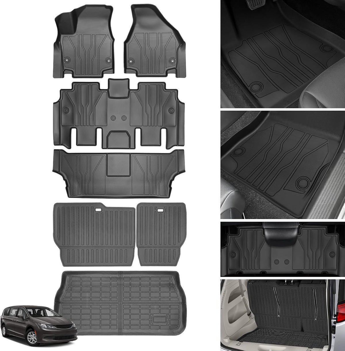 Floor Mats for Chrysler Pacifica 2017 2018 2019 2020 2021 2022 2023-2026
