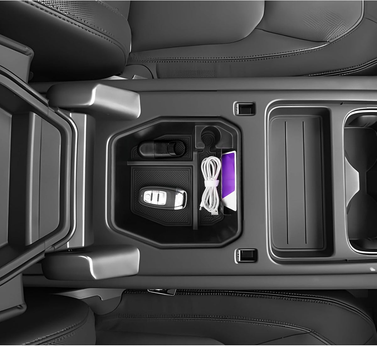 LUWU Center Console Hidden Box Organizer Compatible with 2025 B MW X3 Accessories 2025 B MW X3 30 xDrive/M50 xDrive Console Organizer Tray Armrest Hidden Storage Box Secret Compartment Box (Black)