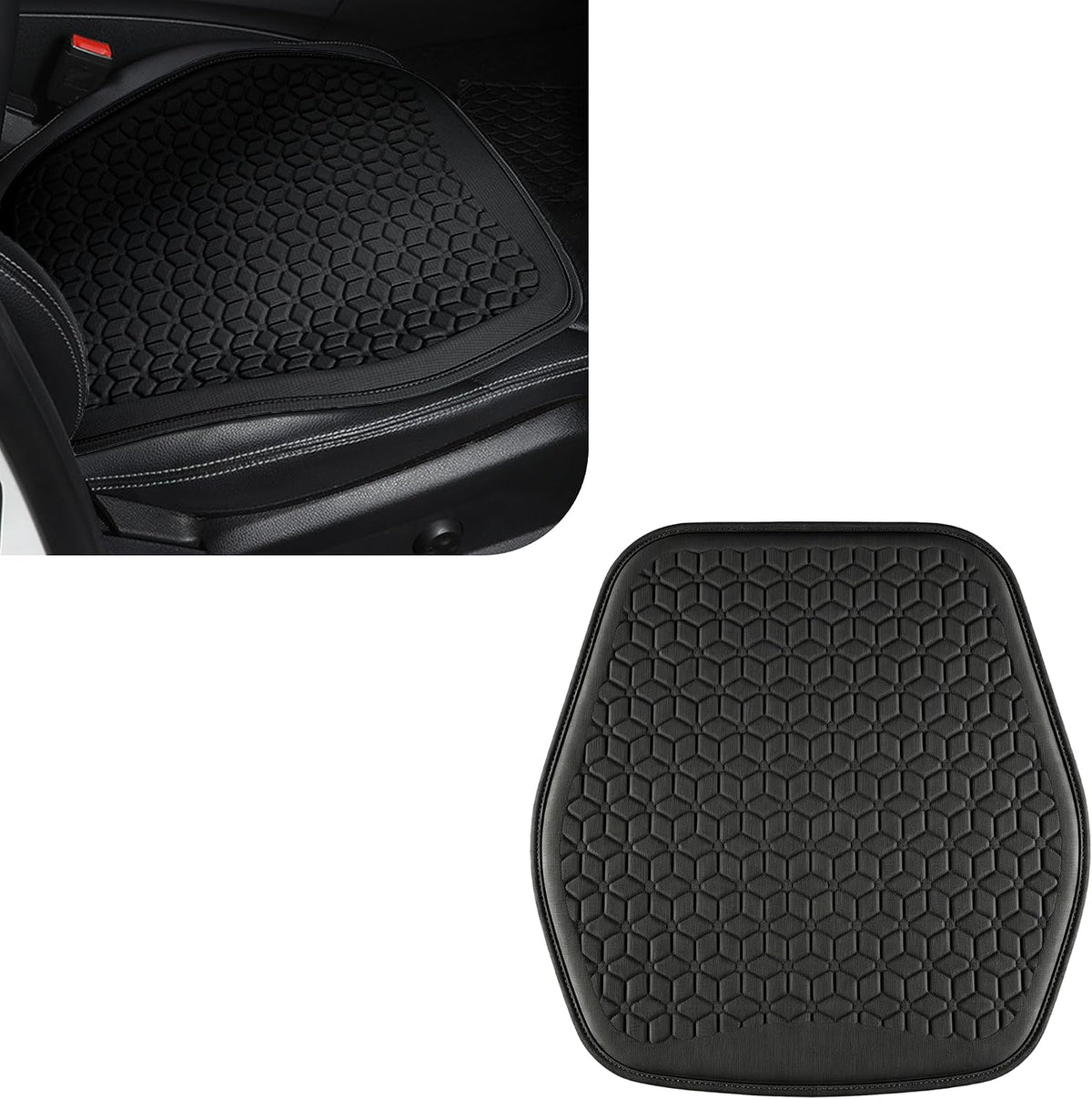 Thin Gel Car Seat Cushion, Non-Slip & Comfortable Automotive Front Seats Cushion Pad for Driver, Breathable Vehicle Interior Mat Cover Accessories (Gray)
