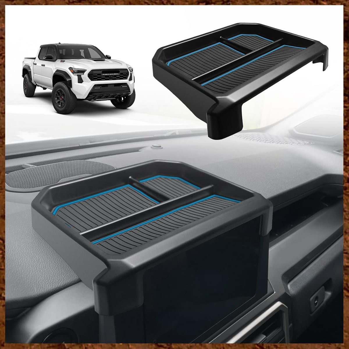 Muslogy Dashboard Organizer for 2024-2026 Tacoma/2025+ 4Runner 14-in, Black