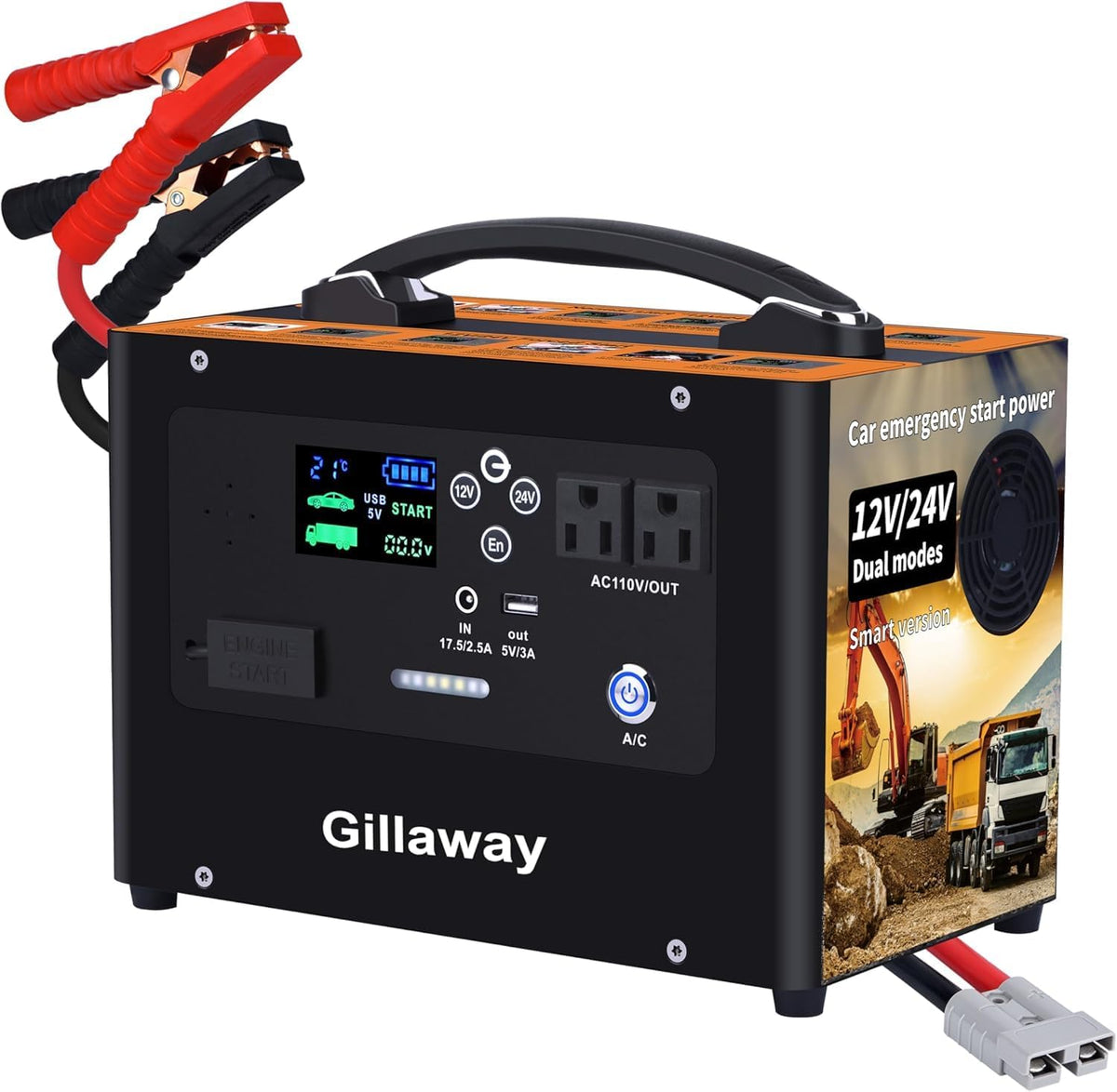 7-in-1 Jump Starter 8000A Car Jumper Starter Portable with 150PSI Portable Air Compressor, 12V Car Battery Charger, Tire Inflator, Flashlight