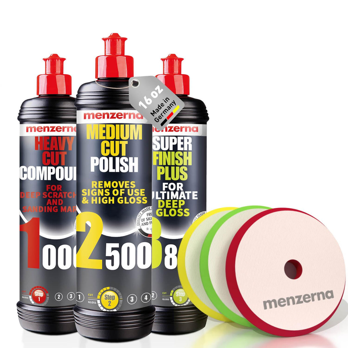 menzerna Polishing Set 8 oz I HCC1000, MCC2500 I 3800 I 3-Step System