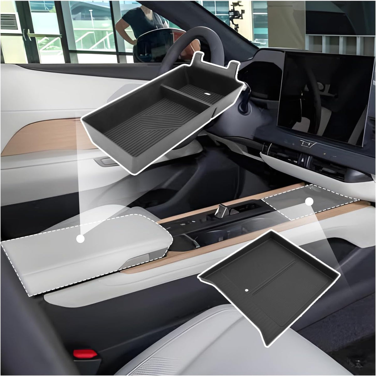 SXCY 2-Layer for 2026 Lexus TX Center Console Organizer Tray