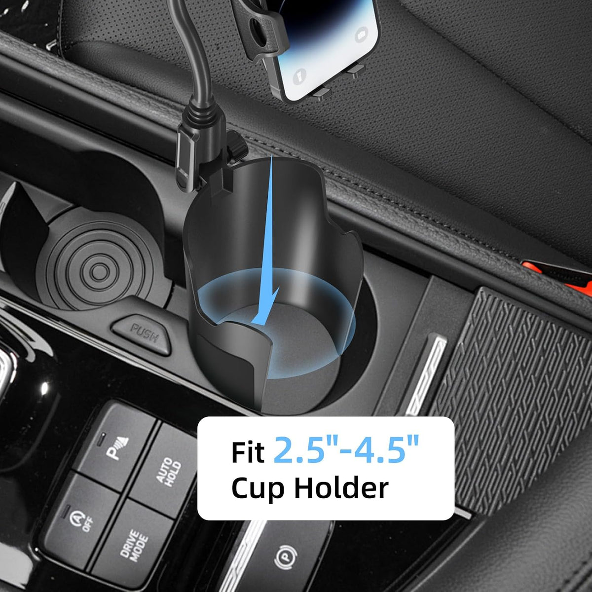 Cup Holder Phone Holder for Car 360° Adjustable, Car Phone Mount