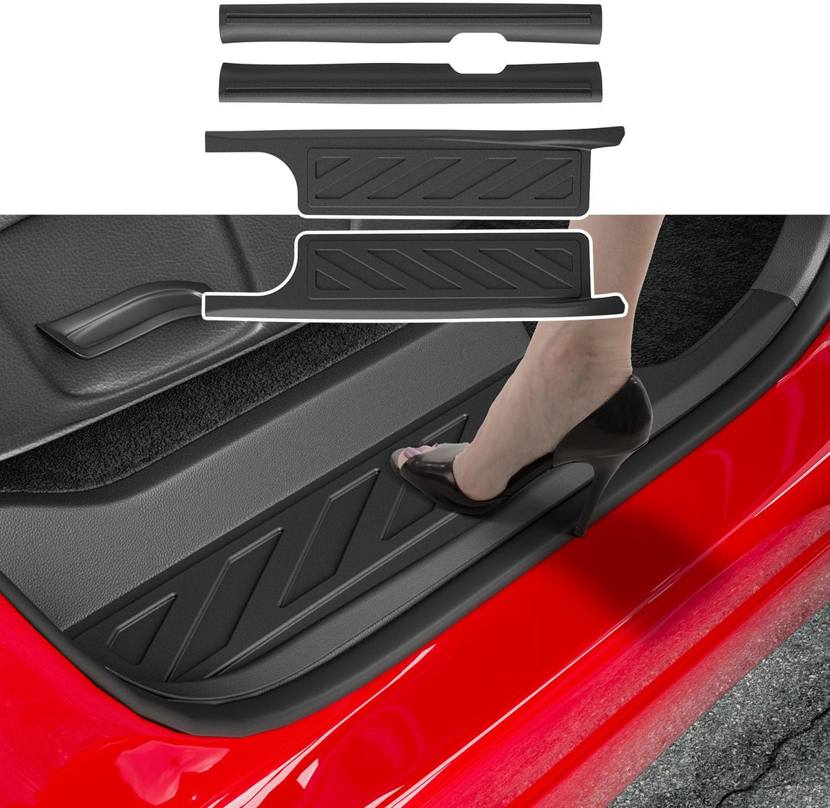 powoq Interior Door Sill Protector Compatible with 2019-2026 Silverado