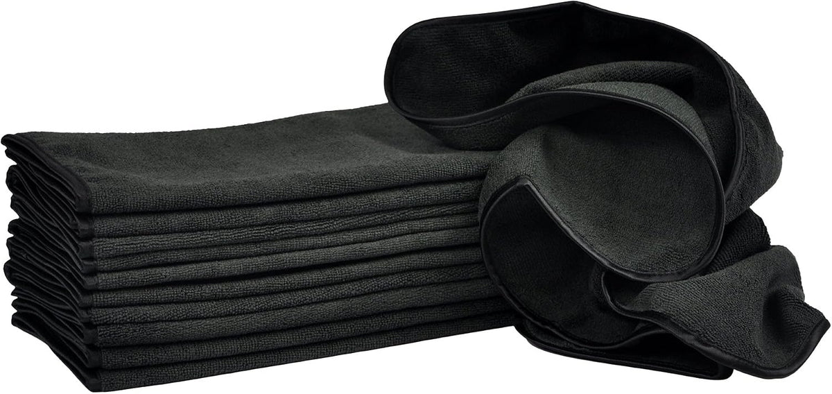 Detailer's Preference 390 GSM Premium Microfiber Towels, Ultra Soft, Lint-Free, Streak-Free, Highly Absorbent, Scratch-Free Cleaning & Drying Cloths for Auto, Home & Detailing, 16x24, 12-Pack, Green