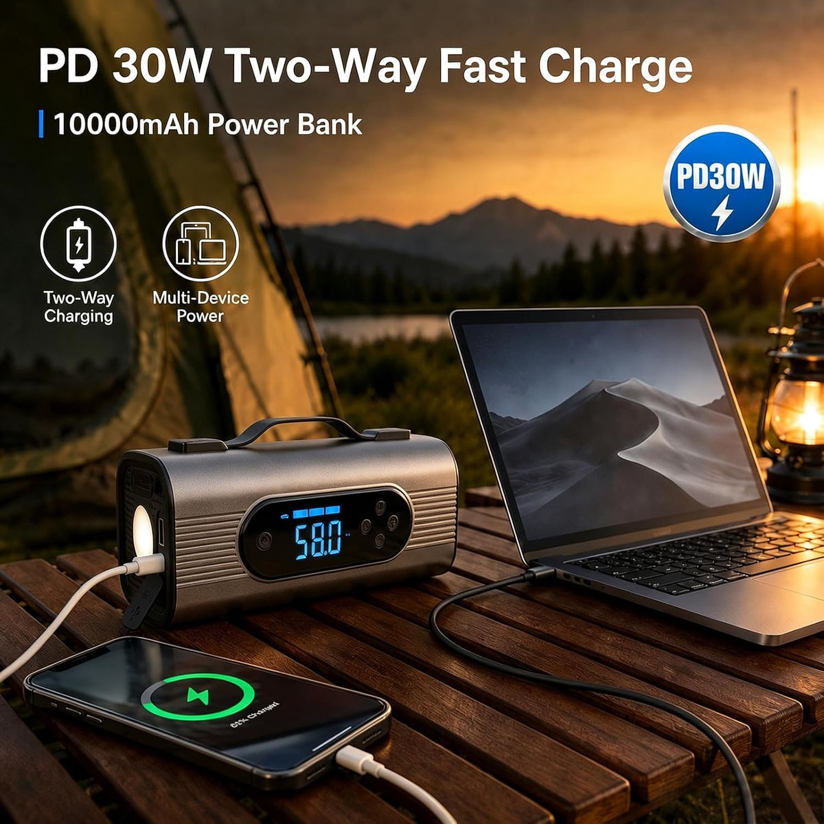 2000A Car Battery Jump Starter with Air Compressor, 150 PSI Tire Inflator