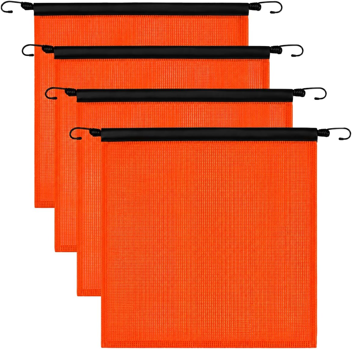 High Visibility Red Safety Flags for Oversize Loads, 18x18 Inch, 4 Pack