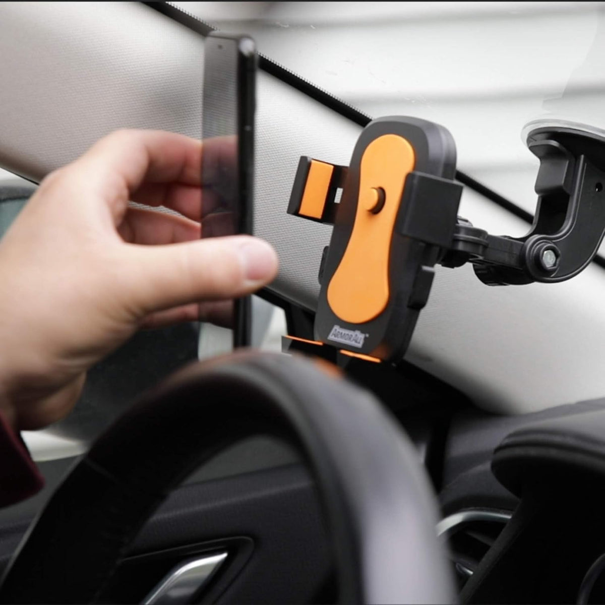 Armor All Phone Mount for Cars, 3-in-1 Phone Holder, Suction Dashboard, Windshield, & Vent Mount, 360° Rotation, Fits iPhone Max, Android, and All Smartphones, 3.5” inch Grip, Quick Release Button