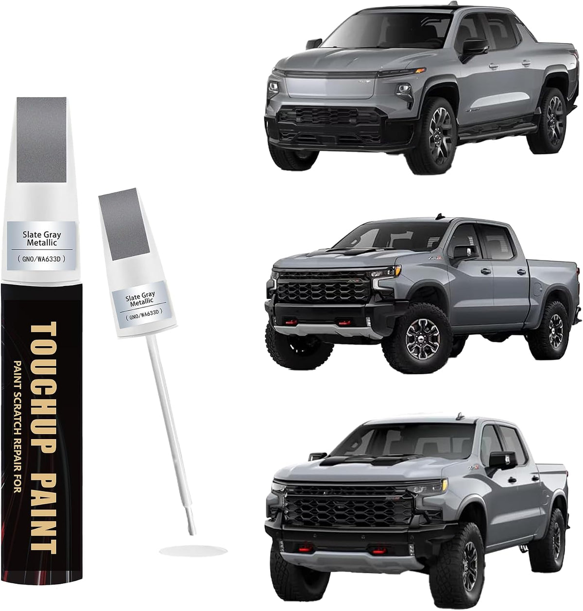 Mosaic Black Metallic(GB8/WA384A) Car Paint Touch Up Pen for Chevy, 2-In-1 Color Accurate Touch Up Car Scratch Repair Paint Exact Match Chevy Series Automotive Scratch Remover for Nicks & Chips Repair
