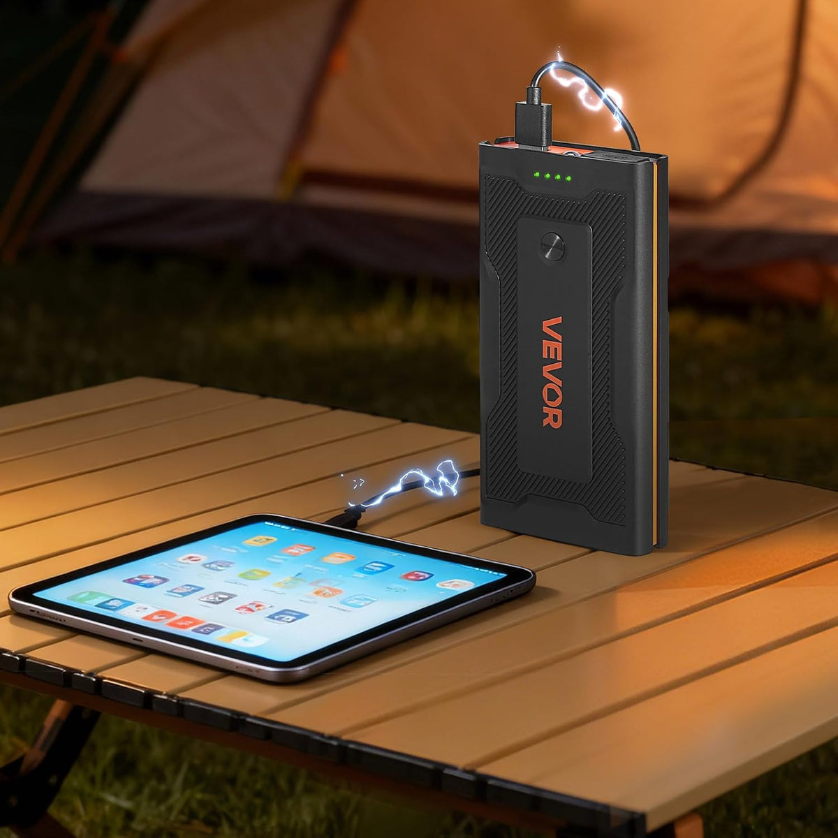 VEVOR Jump Starter, 1000A Peak, Car Jumper Starter Battery Pack, 12V Portable Lithium Battery Booster, Jump Box Power Bank with 3 Modes Flashlight and Jumper Cable, for Up to 5L Gas & 3L Diesel Engine