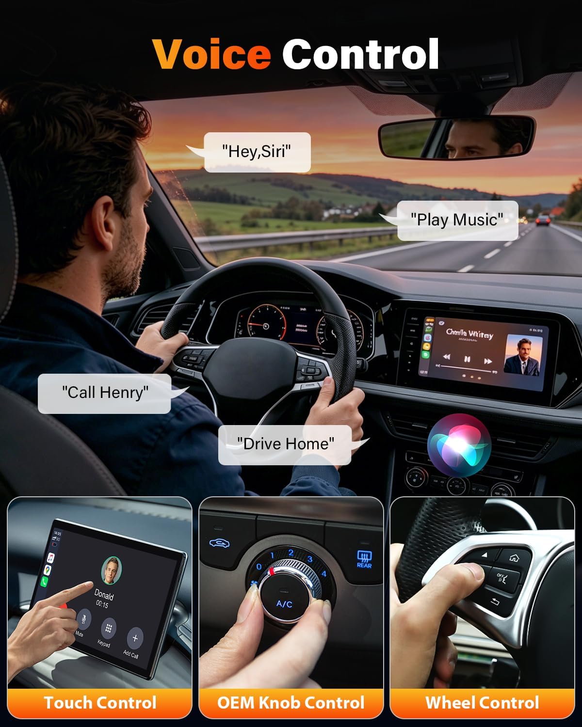 2026 Upgraded Mini Android Auto & Apple CarPlay Wireless Adapter for iPhone, Latest A7 Chip One-Click Switch, 3s Connect, Convert Wired to Wireless, Bluetooth 6.0, 5.8GHz WiFi, (iOS 12+, Android 11+)