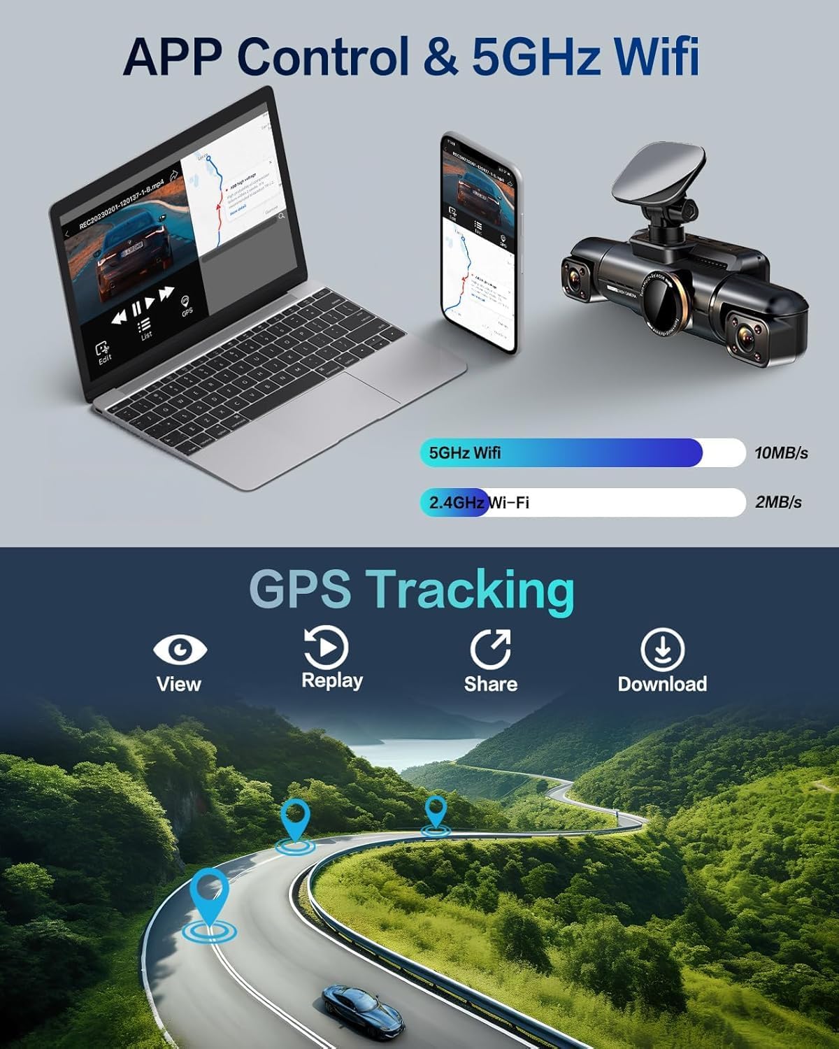Neideso 360° View 4K 2160P Dash Cam Front and Rear, 4 Channel Dash Camera for Cars, AI Fatigue Driving Monitor, 5G WiFi GPS, 8 IR Lamps Night Vision, Free 64G Card Included, 24H Parking Mode, N700Pro