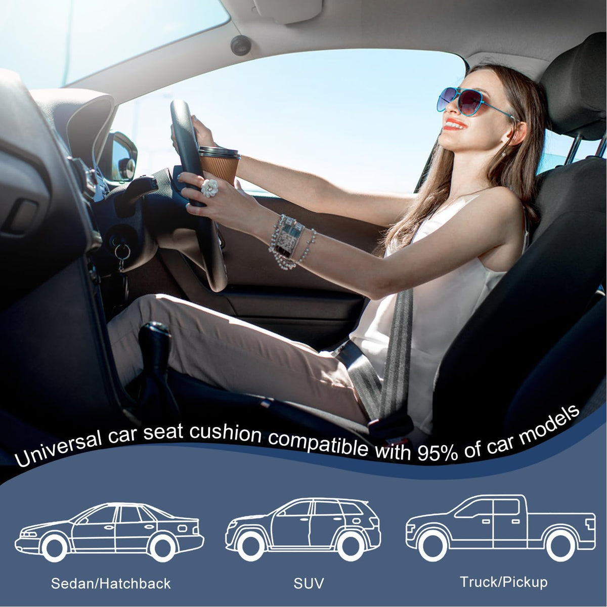 BEITK 2 Pack Black Ventilated Cooling Mesh Bottom Car Seat Covers