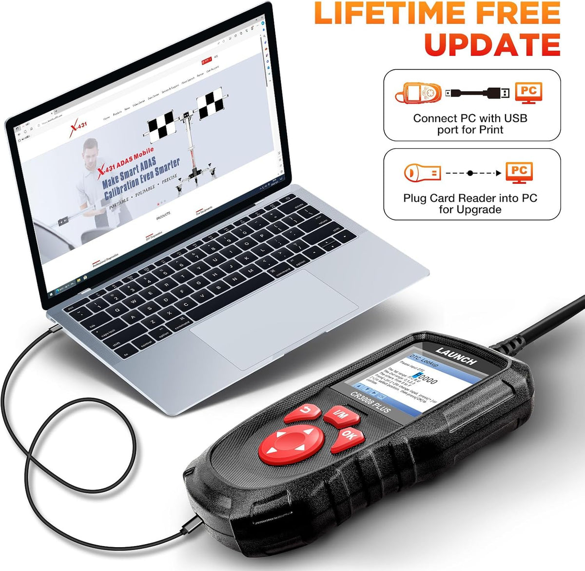 LAUNCH Professional OBD2 Scanner Diagnostic Tool CR3008 Plus,One-Click I/M