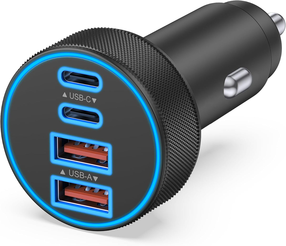 2 Pack Car Charger USB C, 4 in 1 90W Fast Charging 4-Port Car Phone Charger