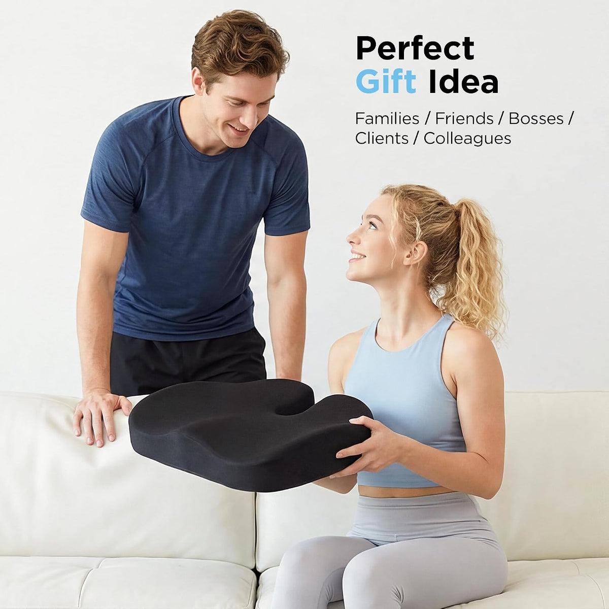 Memory Foam Seat Cushion for Office,Ergonomic Firm Support for Long Sitting