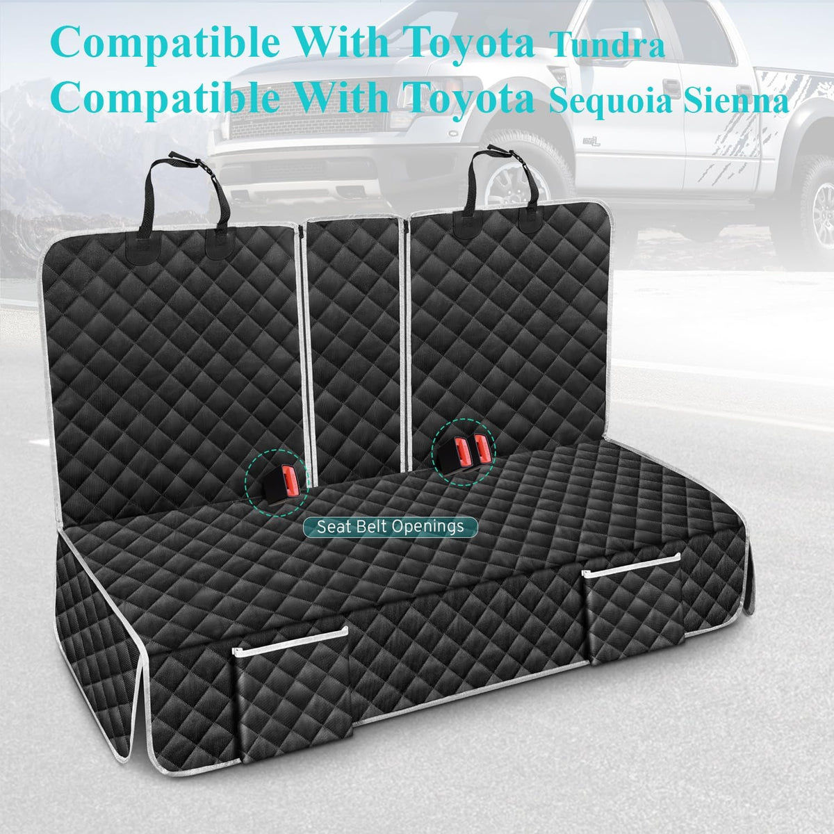 Truck Dog Seat Cover for Toyota Tundra Sequoia Back Seat 2000-2025 2026